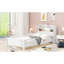Lit simple avec rangement à DEL, tête de lit et garde-corps blanc - Répondez aux attentes de votre chambre-1118917022-1118917017