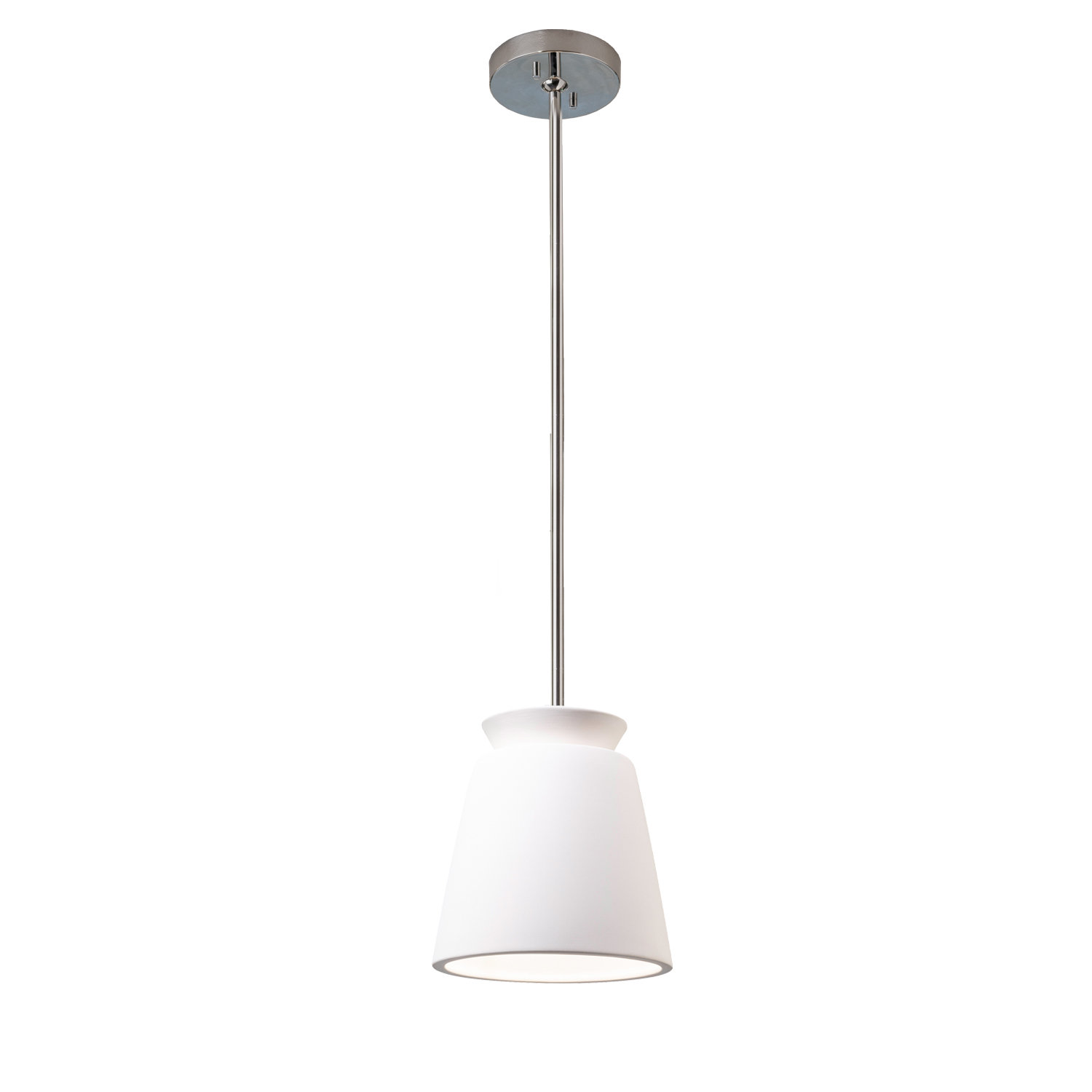 Logan Dimmable Cone Pendant, Bisque, Polished Chrome, Incandescent (Not Included)