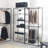 Kennyth 175" W White Freestanding Walk in Wood Closet System with Metal Frame (5 Pieces)