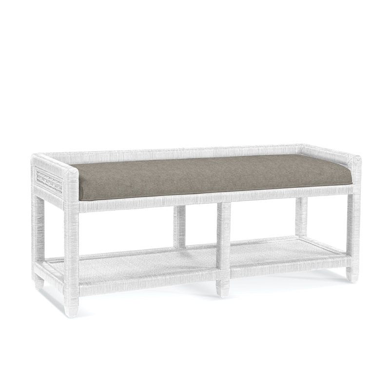 Pine Isle Upholstered Dining Bench, Basic Gray; 0317-83, Frost White