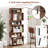 2PCS 6-tier Storage Bookshelf Tall Display Shelf w/ Anti-toppling Kits-1261055720