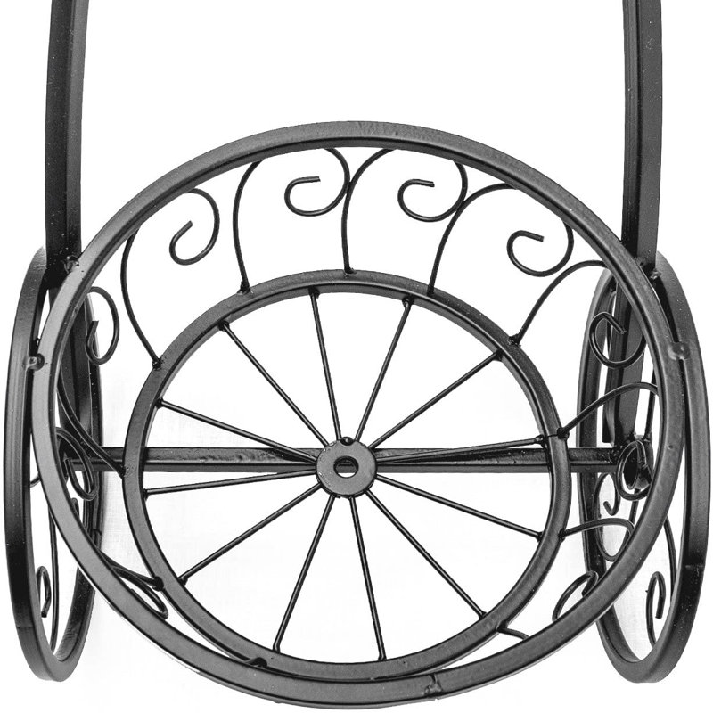 Support à plante tricycle pour 3 pots de fleurs, Noir