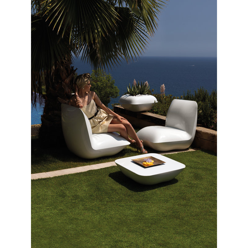 Pillow Plastic Coffee Table, Ecru