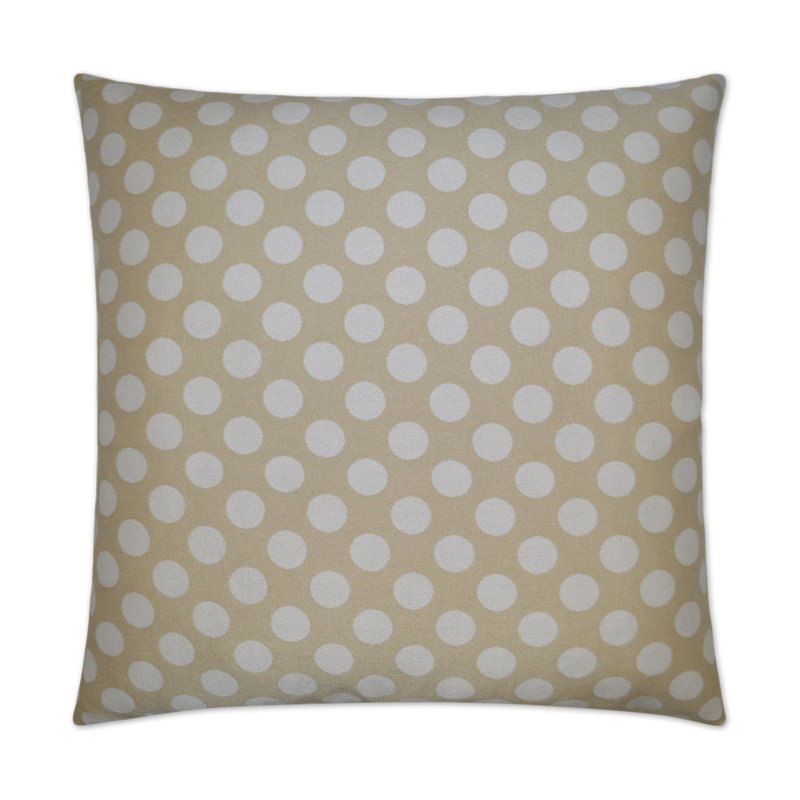 Polka Dots Pillow Cover & Insert, Cream, Square 20"