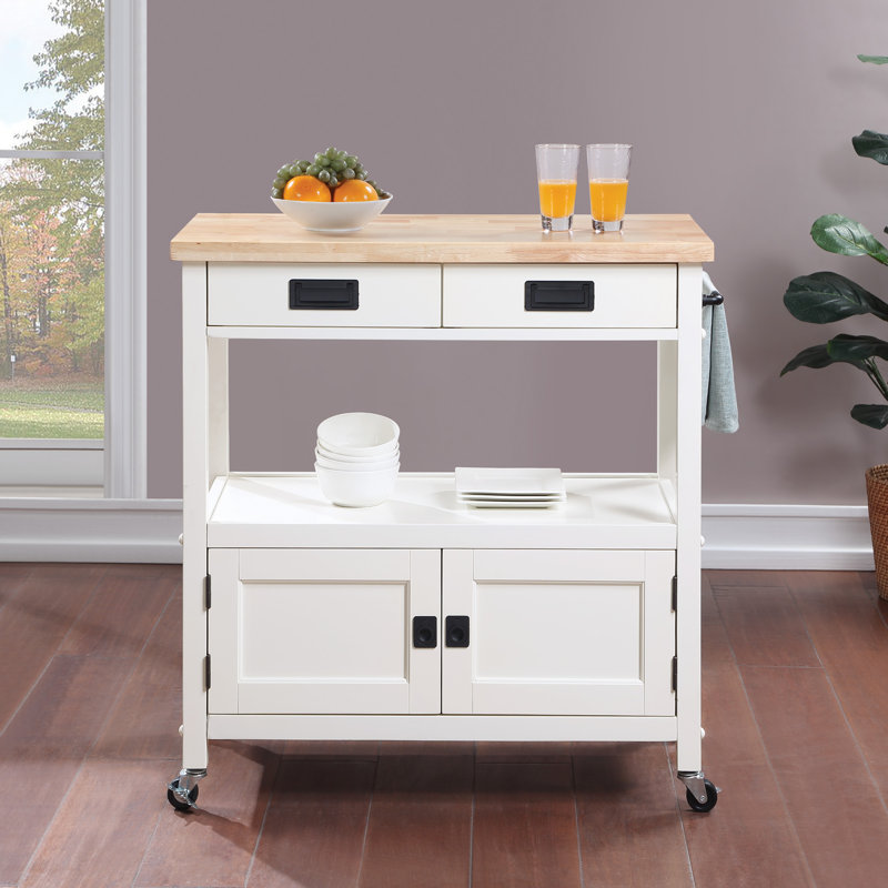 Brothwells Solid Wood Kitchen Cart, White