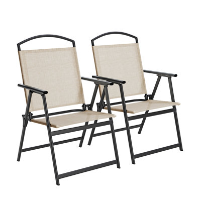Ensemble de chaises pliantes en tissu de polyester enduit de PVC (ensemble de 2)