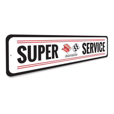 Enseigne en aluminium Chevy Corvette Super Service