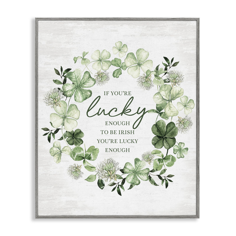 «Inspiring Lucky Wreath», art de la giclée encadrée par lettré et doublé, Estampe numérique Farmhouse, H 14 po x l 11 po