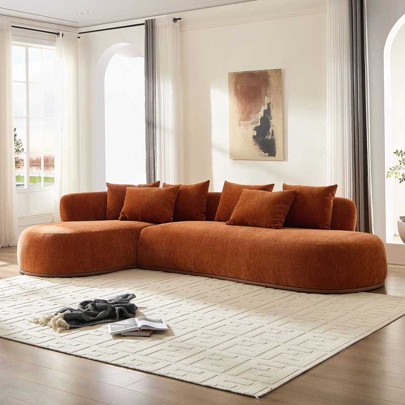 Canapé modulaire en L surdimensionné avec assise profonde et méridienne gauche, moderne et confortable pour le salon