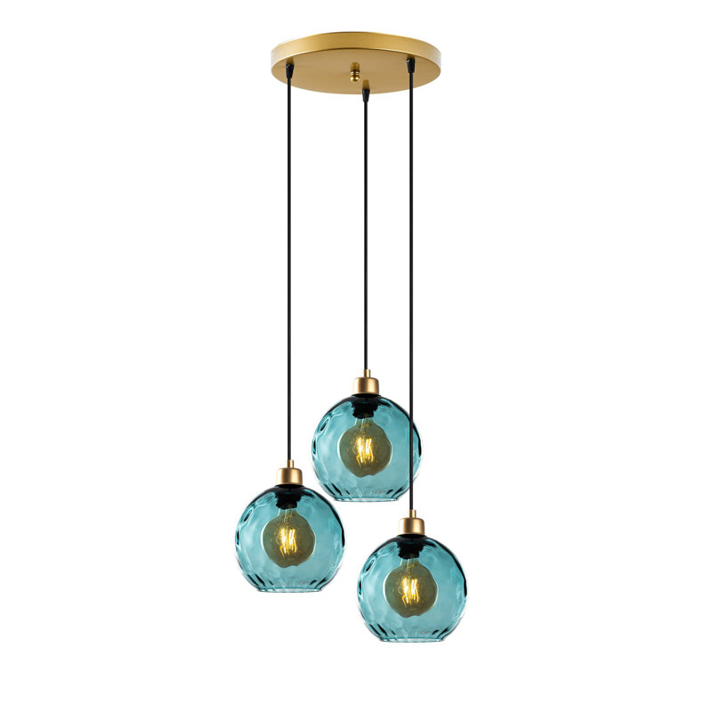 Sheen Chandelier, Gold, Teal