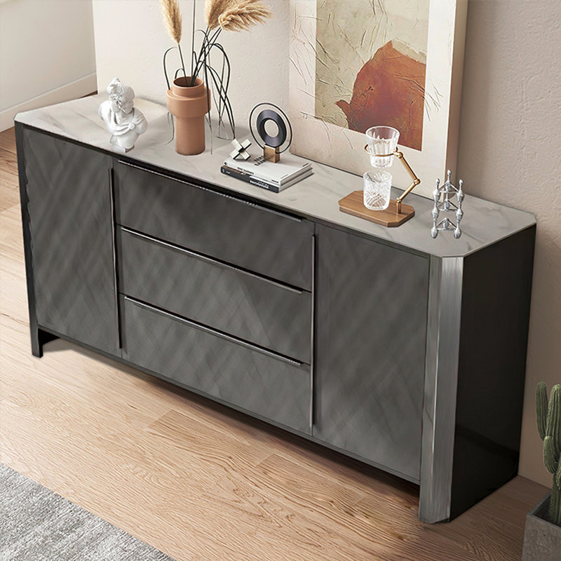 Modern Luxury Style Entryway Cabinet, H 35,4 po x l 70,9 po x P 15,7 po, Gris