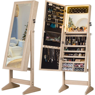Armoire à bijoux moderne moderne avec éclairage DEL - Organisez et illuminez votre collection de bijoux