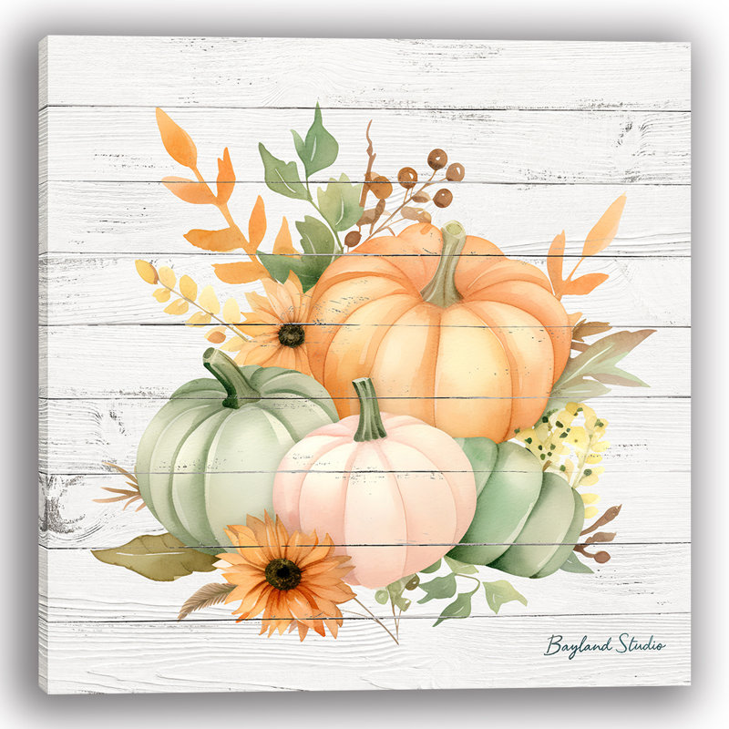 «Autumn Garden Gathering», art mural sur toile tendue, H 12 po x l 12 po