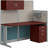 Modern Straight Workstation with Storage & Accessory Kit, Engineered Wood, Hansen Cherry