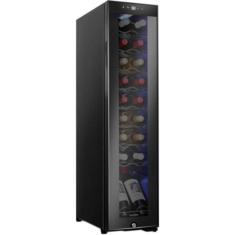 Ivation Single Zone 9.9'' Wine Refrigerator, 34.8" H x 9.9" W x 17.7" D