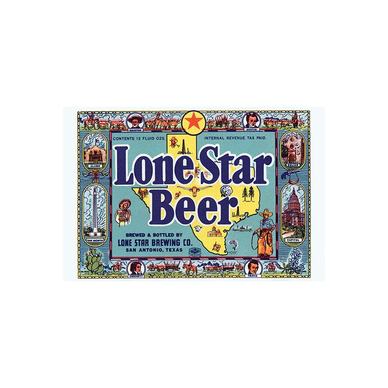 « solitaire star bière », affiche rétro, H 28 po x l 42 po x P 1,5 po