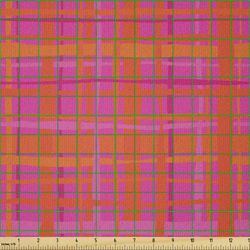 Decorius Plaid Pattern Inspired Hand Drawn Multi-Purpose Fabric