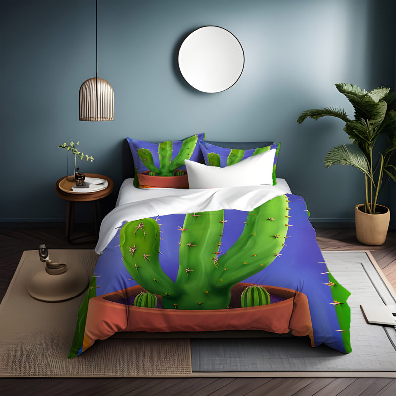 Polyester Floral Duvet Cover, King Duvet Cover + 2 King Shams