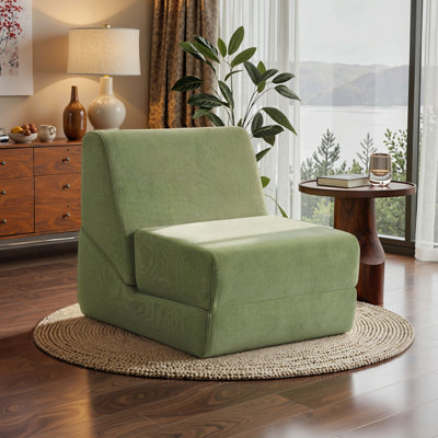 3 IN 1 Convertible Folding Sofa Chair, Corduroy Sleeper Chair, Floor Chair Bed With Back Support, Space Saving & No Assembly
