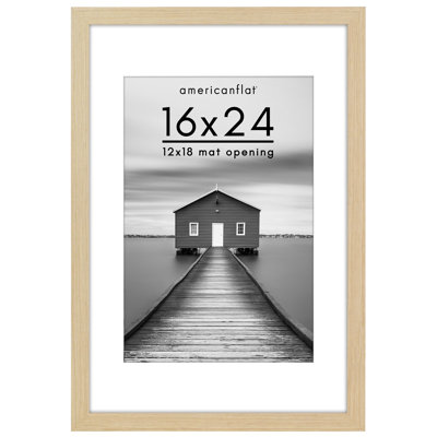 Americanflat Wide Moulding Picture Frame with Mat