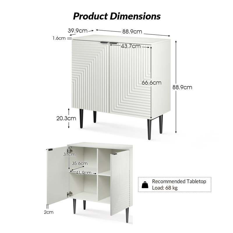 Breithaup Rectangle Accent Cabinet, White