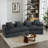Modular Cushion Sofa Removable Footstool-1857948801