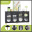 Buffet d'appoint moderne avec portes en acrylique, rangement autoportant pour la cuisine, la salle à manger et le salon, noir