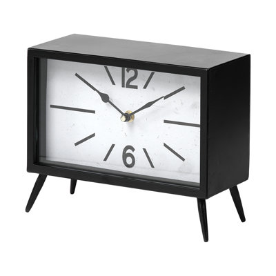 Lita Traditional Coastal Quartz movement / Crystal Tabletop Clock in Black
