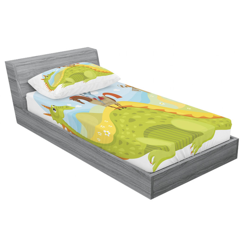 Ensemble de draps Knight Don Quichotte, Ensemble de draps pour lit simple avec drap-housse