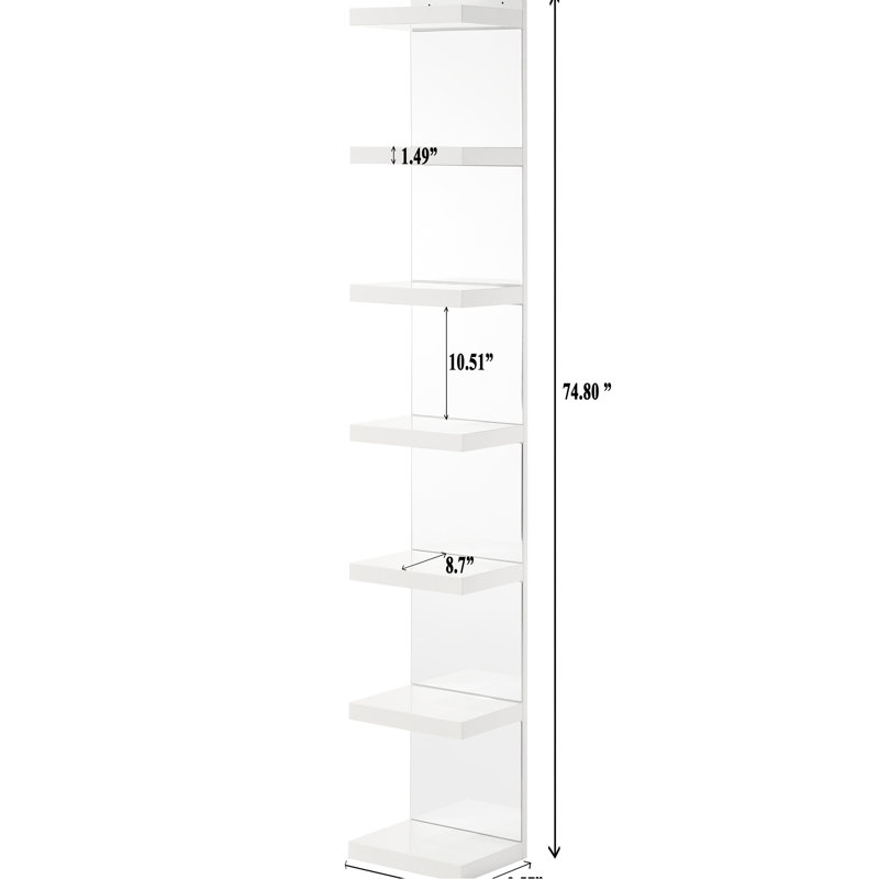 Étagère de garage tendance avec dossier en miroir - 7 tablettes et table pliante en verre