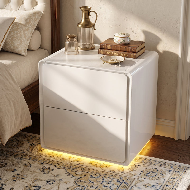 Avali 19.6'' W Nightstand, White