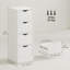 Armoire de rangement étroite, 4 tiroirs, blanc