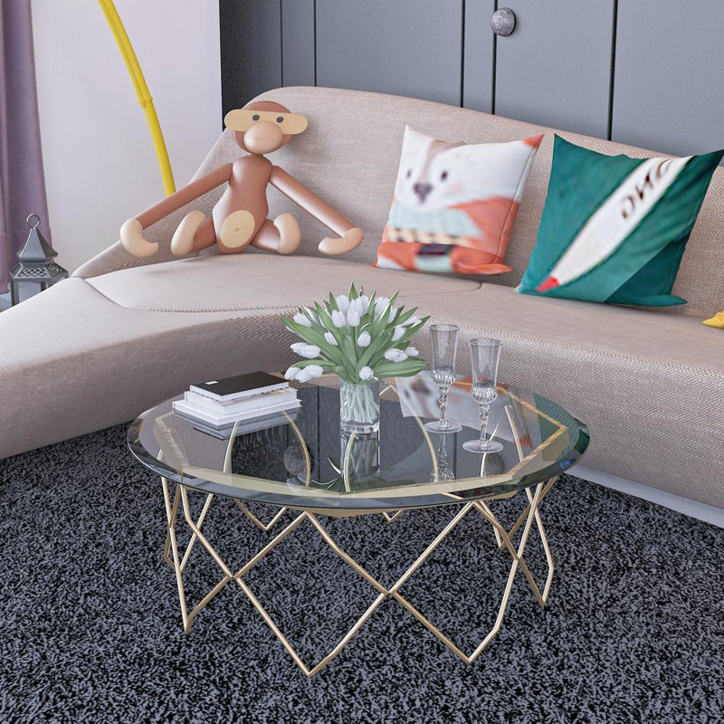 Plateau de table rond en verre trempé transparent 36 po - 1/2 po d'épaisseur avec bord poli biseauté