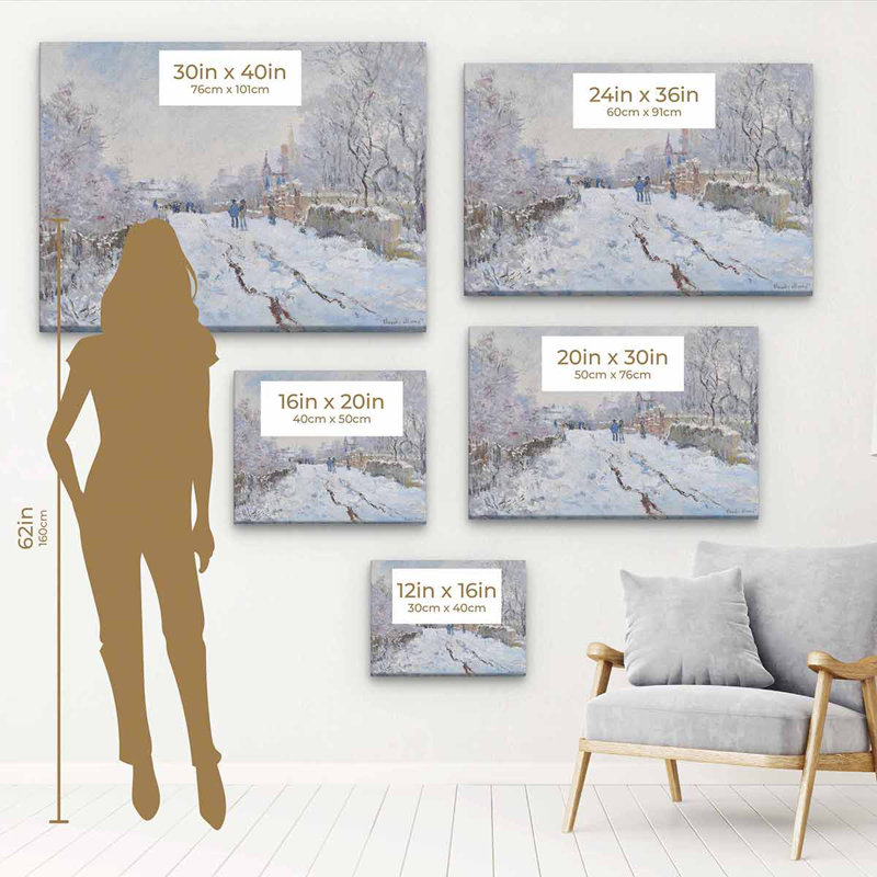 Blue vintage snow Wall Art Canvas 6791, Cadre flottant blanc, H 16 po x l 20 po