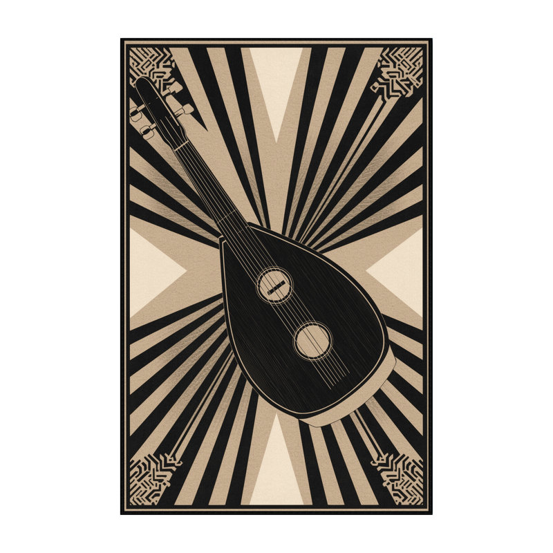 Tapis art déco lavable à la machine Pacen Shamisen, 2 pi x 3 pi