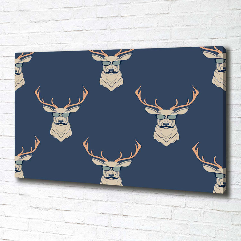 Hipster Deer - Wrapped Canvas Print