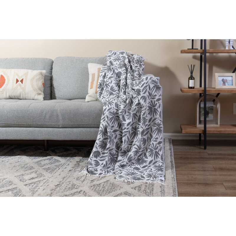 Couverture en mousseline réversible Antalya Whimsy, Noir