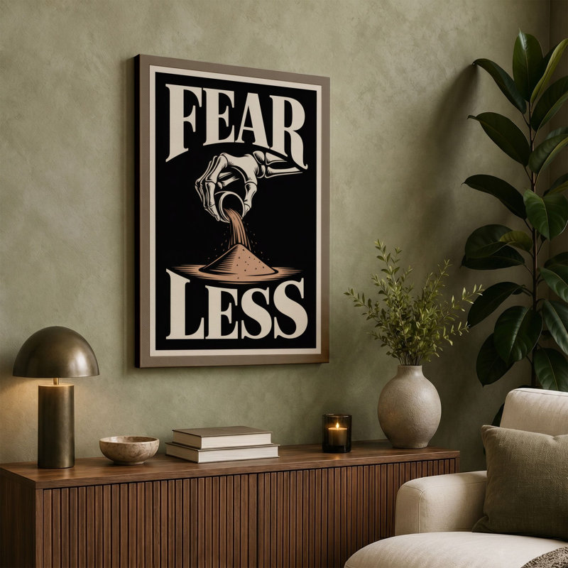 Fearless Typography - Wrapped Canvas, 24x16 - 61.0 x 40.6 cm, Black Border