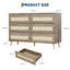 Commode 6 tiroirs en rotin
