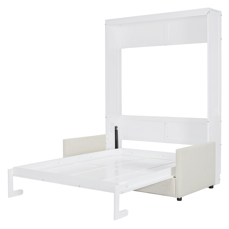 Lit escamotable avec coussin Murphy, Lit double, White