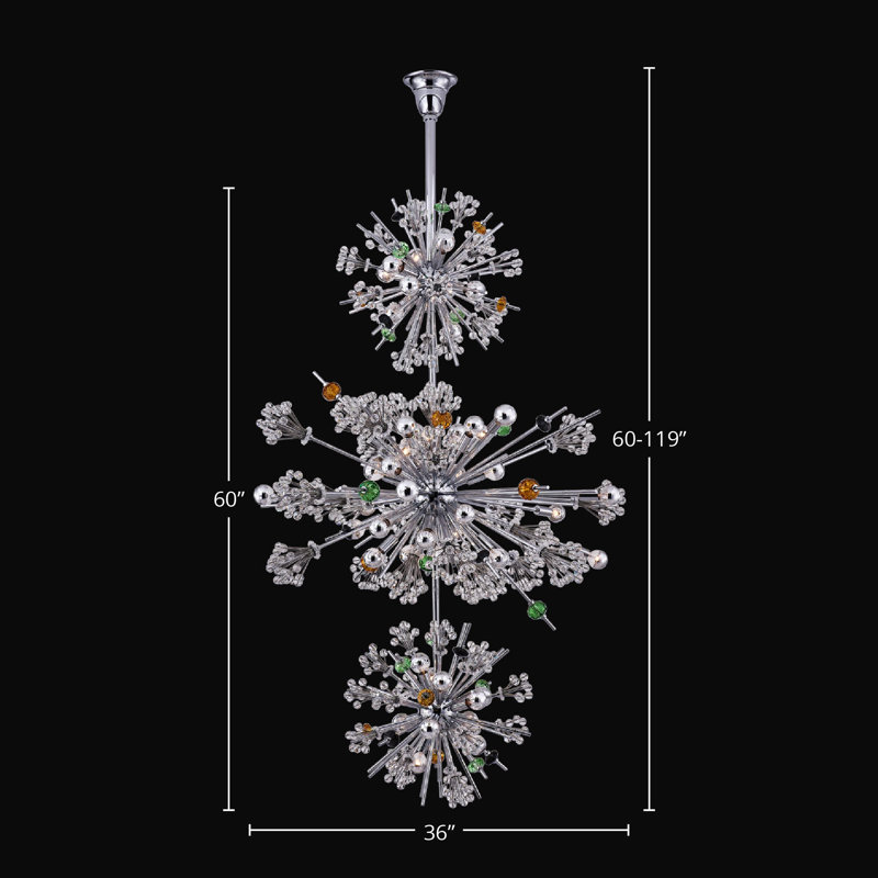 Lustre à étages Constellation Colorata 50 LT chrome / Constellation Colorata Allegri, Chrome poli