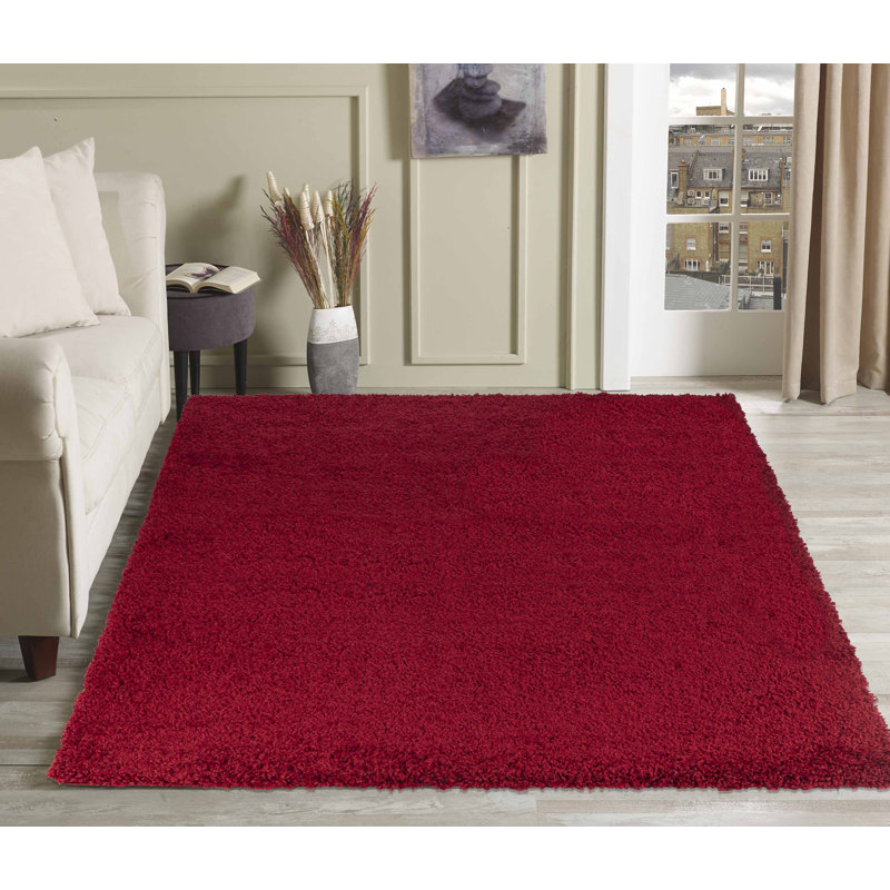 Esterly Solid Colour Shag Area Rug, Rectangle 80 x 150cm