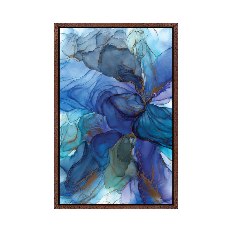 Blues by Monet & Manet Art Studio - Painting on Canvas, 66.04cm H x 45.72cm W x 3.81cm D, White Framed