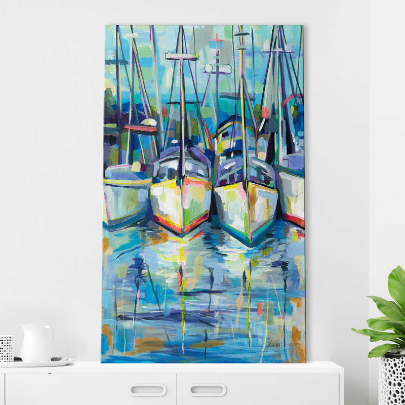 Morning Dock - Peinture, Toile tendue, H 48 po x l 28 po x P 1,5 po