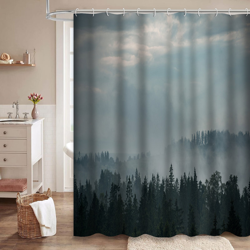 Rideau de douche Mountain Forest, L 72 po x l 78 po