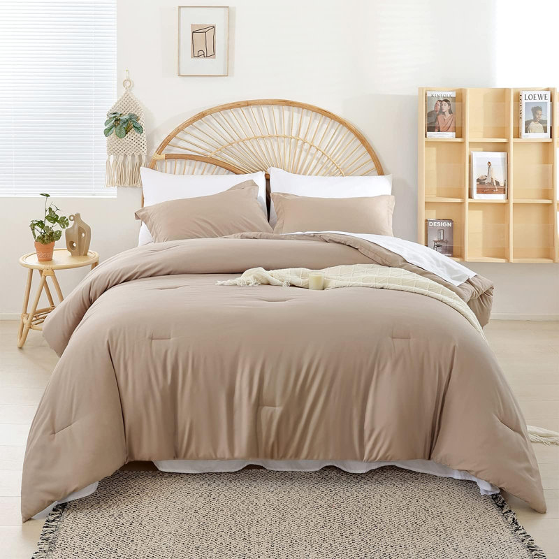 Ensemble d'édredon Fluffy 7 pièces-Ensemble de literie pour édredon toutes saisons avec drap-housse, drap plat, taies décoratives, taies d'oreiller