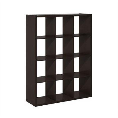 Organisateur de rangement décoratif à dos ouvert Grigorijs, 16 cubes