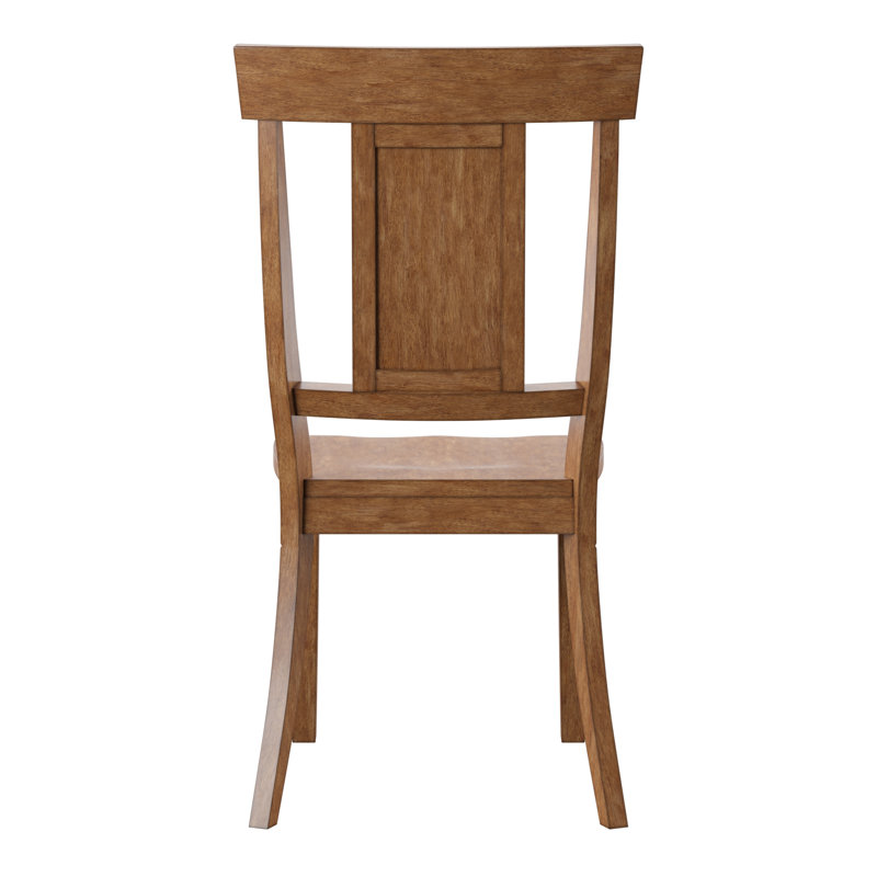 Fortville 78" Solid Wood Oak Finish Top Dining Set With Panel Back Chairs - 7-Piece, Table, Chairs And Bench, Brown, White