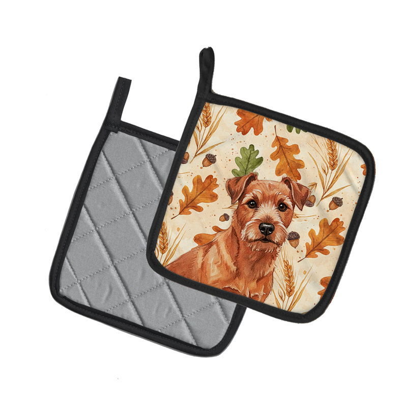 Paire de supports à casserole rouge Norfolk Terrier Heirloom