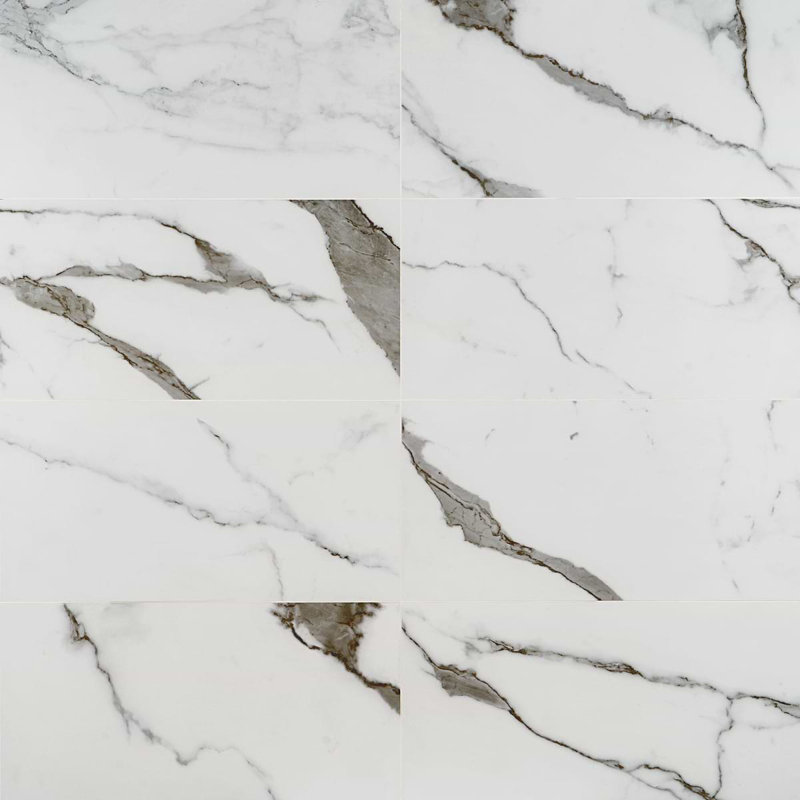 Dreamstone 12X24 Matte Porcelain Tile, Statuario Valley Matte